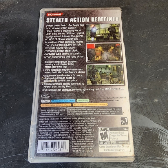 Sony PSP Metal Gear Solid: Portable Ops Video Game - Picture 2 of 6